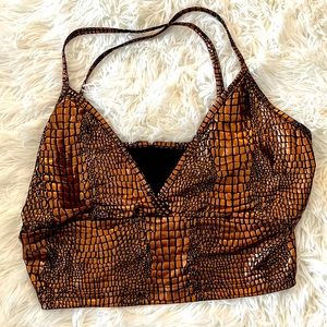 Metallic Snake Skin Crop Top